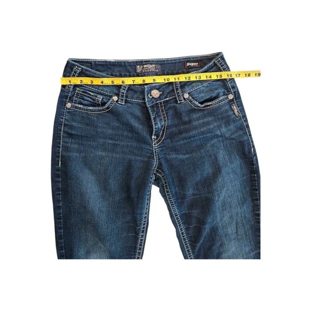 Silver Jeans Suki Mid Super Skinny Womens Blue Distressed Denim Jeans w31×L31 - Picture 7 of 11